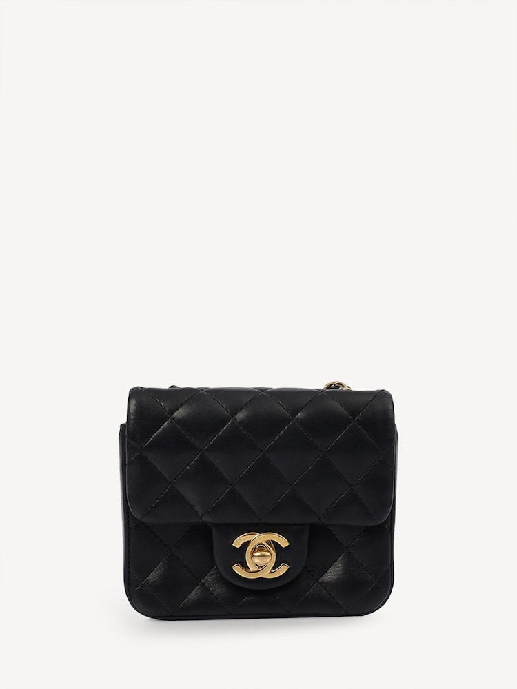 CHANEL Mini Calfskin Leather Classic Black Handbag - Image 1 of 8
