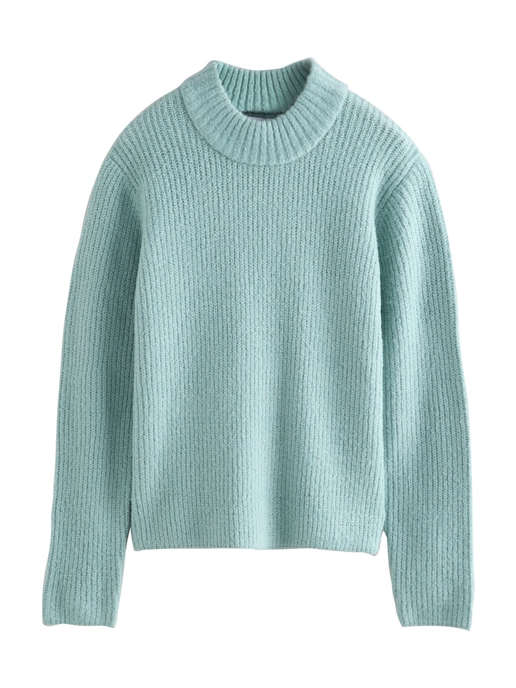 Teal Blue Chunky Rib Knitted Jumper - Image 1 of 1