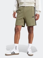 adidas Green Essential 3-Stripes French Terry Shorts - Image 1 of 6