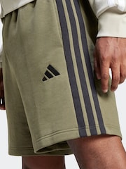 adidas Green Essential 3-Stripes French Terry Shorts - Image 4 of 6