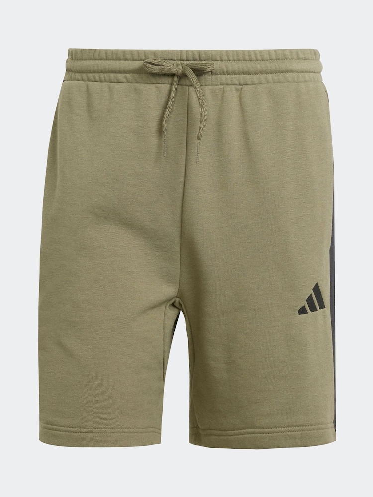 adidas Green Essential 3-Stripes French Terry Shorts - Image 6 of 6