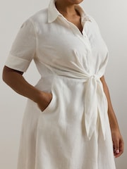 Lauren Ralph Lauren Curve Wakana Linen Belted Shirt Dress - Image 4 of 5