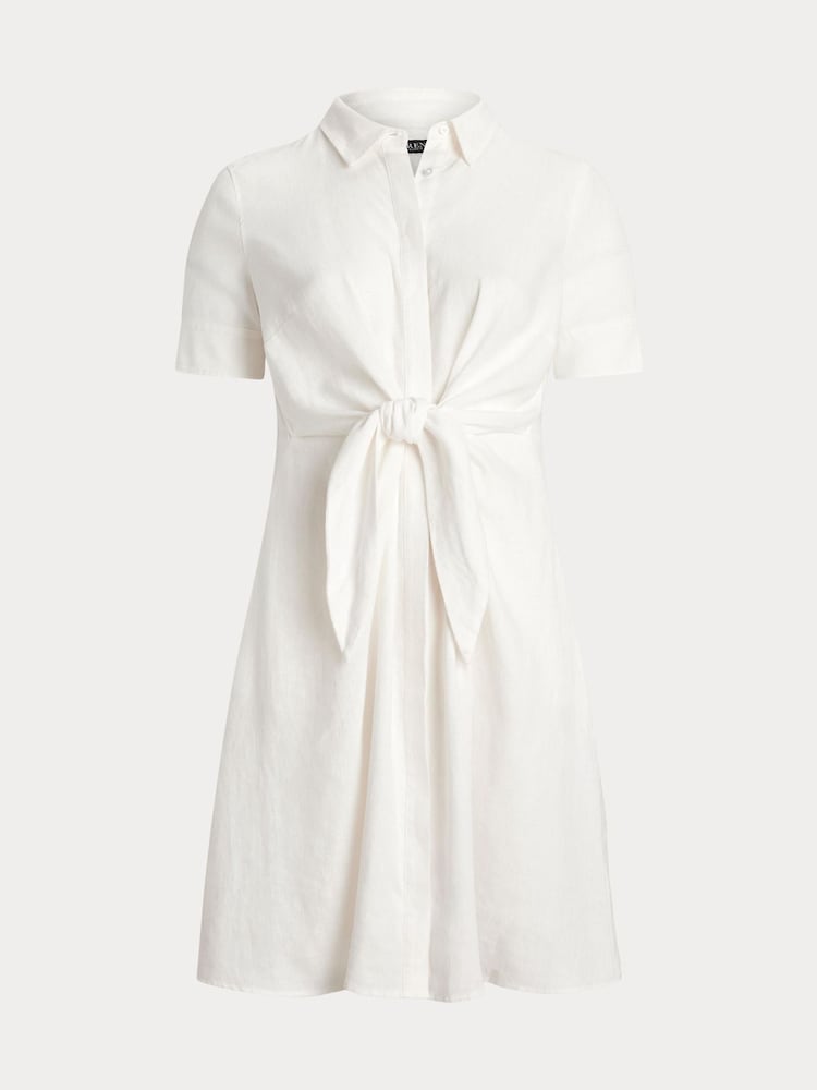 Lauren Ralph Lauren Curve Wakana Linen Belted Shirt Dress - Image 5 of 5