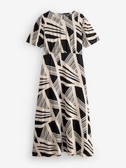 Black All Over Printed Maxi Waist Dress - Image 1 of 1