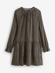 Black Midi Spoted Tiered Dress - Image 1 of 1