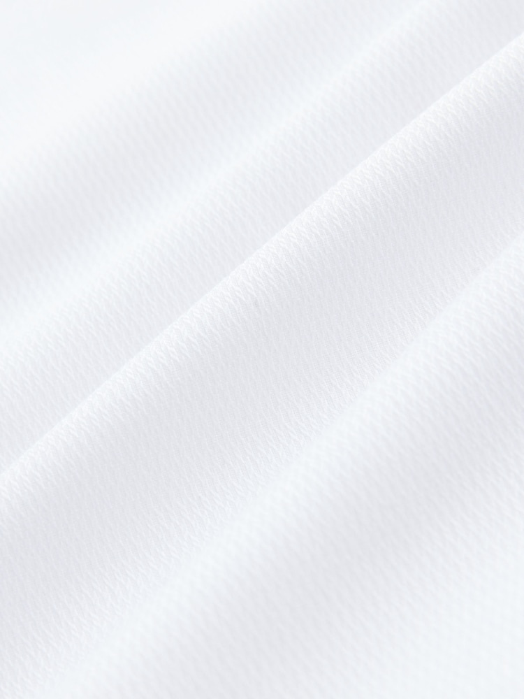 White/Blue Neppy Texture Slim Fit Cotton Blend Smart Shirt, Tie and Pocket Square Pack - Image 11 of 11 White/Blue Neppy Texture Slim Fit Cotton Blend Smart Shirt, Tie and Pocket Square Pack - Image 11 of 11