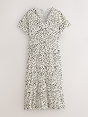 Black Short Sleeves All Over Cheeta Printed Dress - Image 1 of 1