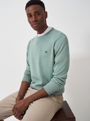 Crew Clothing Green 100% Cotton Crew Neck Sweatshirt - Image 1 of 5