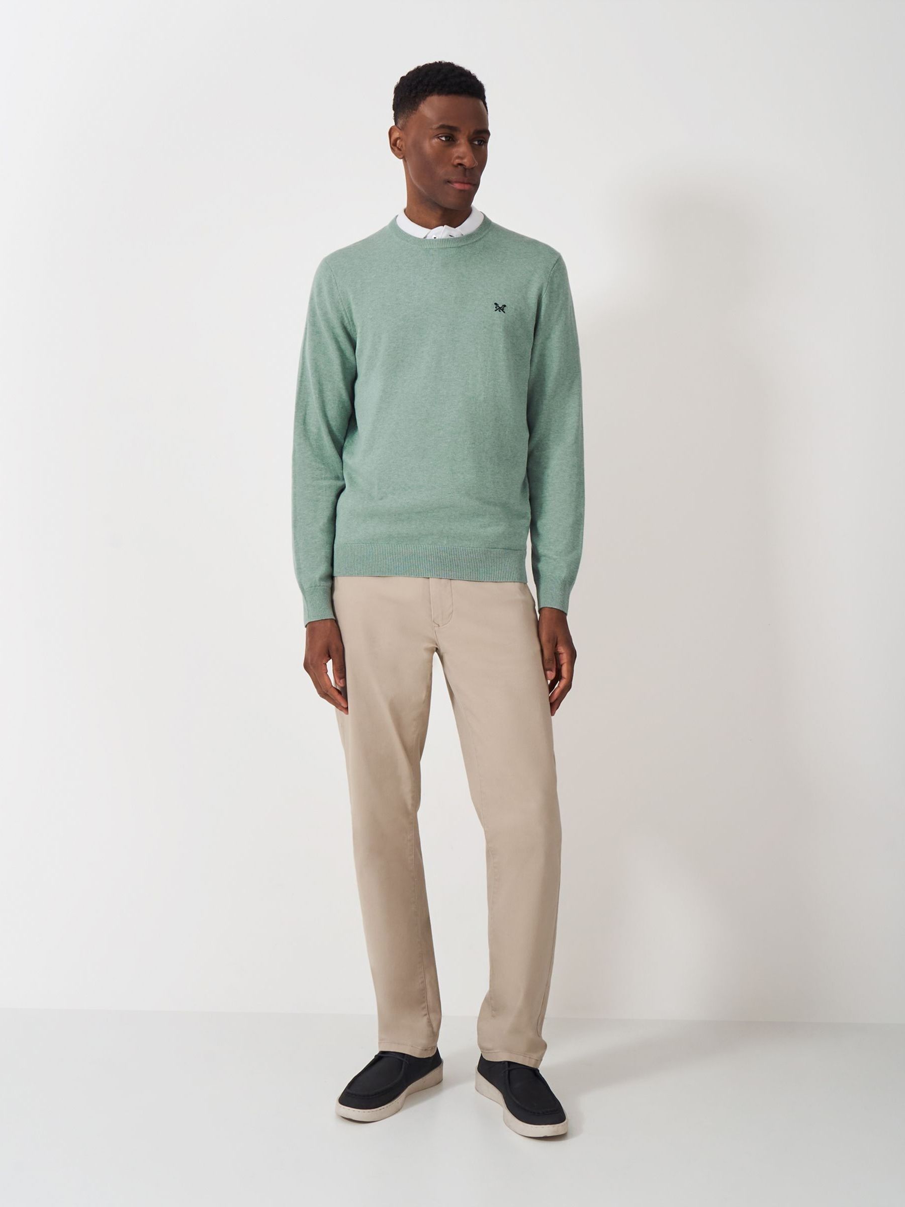Buy Crew Clothing Green 100% Cotton Crew Neck Sweatshirt from Next