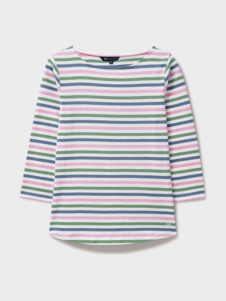 Crew Clothing Company Blue 100% Cotton Essential Breton Stripe Top - Image 5 of 5