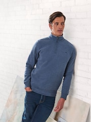 Crew Clothing Company Blue Classic Half Zip Sweatshirt - 圖片 1，共 5