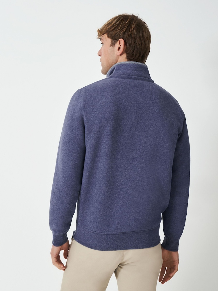 Класичний синій світшот Crew Clothing Company на півзастібці - Image 4 of 7