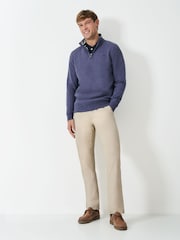 Crew Clothing Company Blue Classic Half Zip Sweatshirt - 圖片 5，共 5