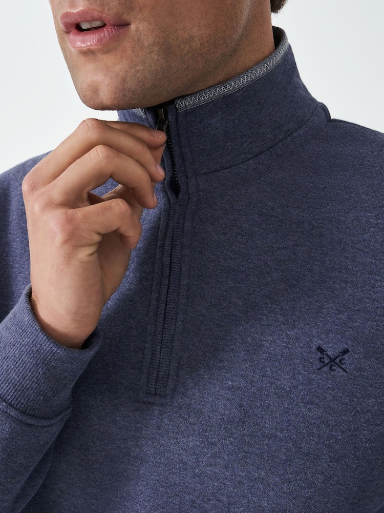 Класичний синій світшот Crew Clothing Company на півзастібці - Image 6 of 7