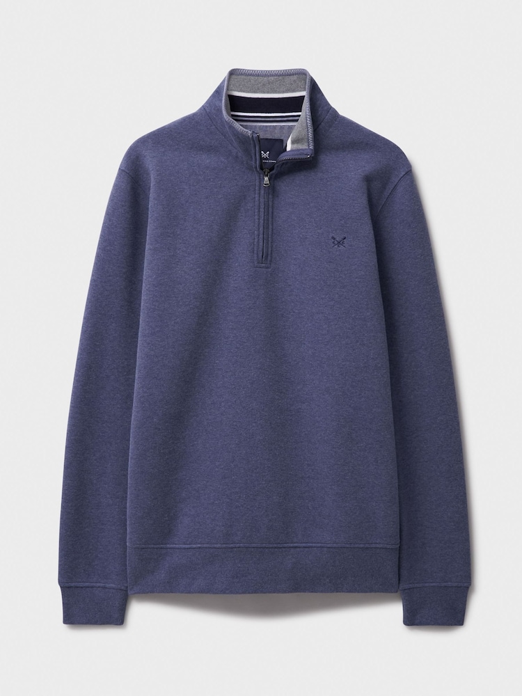 Crew Clothing Company Blue Classic Half Zip Sweatshirt - Image 7 of 7 Crew Clothing Company Blue Classic Half Zip Sweatshirt - Image 7 of 7
