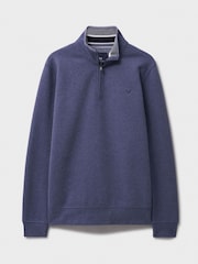 Crew Clothing Company Blue Classic Half Zip Sweatshirt - Image 8 of 8