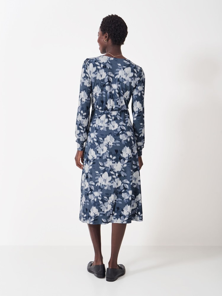 Crew Clothing Company Blue Carrie Floral Jersey Tea Dress - Image 2 of 5