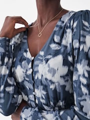 Crew Clothing Company Blue Carrie Floral Jersey Tea Dress - Image 4 of 5
