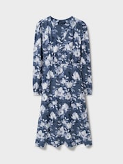 Crew Clothing Company Blue Carrie Floral Jersey Tea Dress - Image 5 of 5