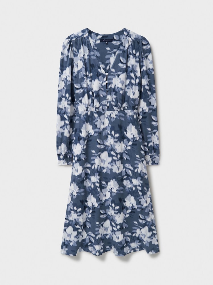 Crew Clothing Company Blue Carrie Floral Jersey Tea Dress - Image 5 of 5
