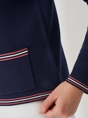 Crew Clothing Blue Knitted Tipped Cardigan - Image 4 of 5