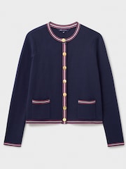 Crew Clothing Blue Knitted Tipped Cardigan - Image 5 of 5