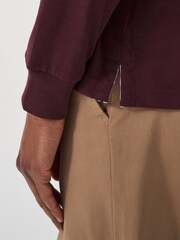 Rot - Crew Clothing Langarm-Poloshirt aus 100% Baumwolle - Bild 4 von 4