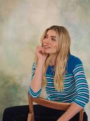 Crew Clothing Company Green 100% Cotton Essential Breton Stripe Top - Image 3 of 9