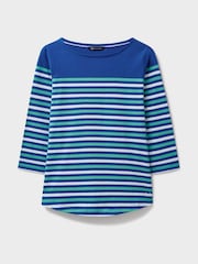 Crew Clothing Company Green 100% Cotton Essential Breton Stripe Top - Image 9 of 9