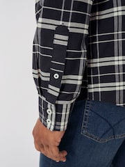 Crew Clothing Grey Wilson Check Oxford 100% Cotton Shirt - Image 4 of 5