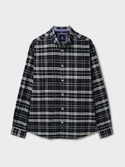 Crew Clothing Grey Wilson Check Oxford 100% Cotton Shirt - Image 5 of 5