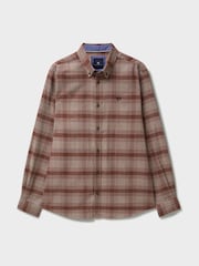 Crew Clothing Orange Martin Cross Check Flannel 100% Cotton Shirt - Image 5 of 5