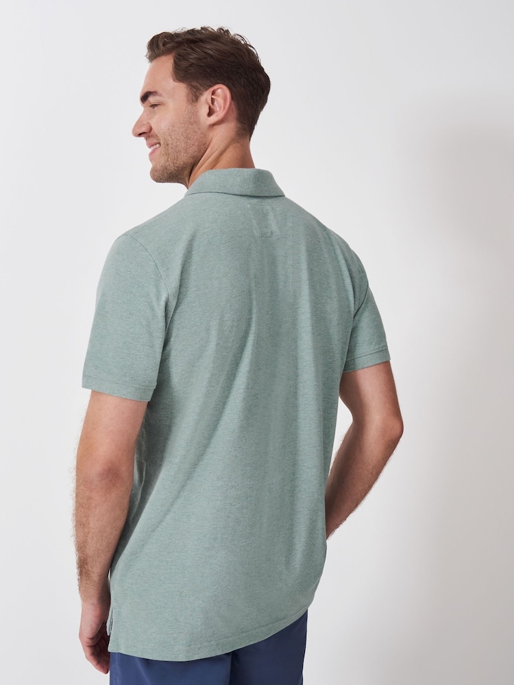 Crew Clothing Green Classic Pique 100% Cotton Polo Shirt - Image 2 of 5