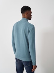 天空藍 - Crew Clothing 100% Organic Cotton Classic Half Zip Knit Sweater - 圖片 2，共 5