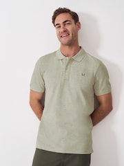 Crew Clothing Natural Classic Pique 100% Cotton Polo Shirt - Image 1 of 5