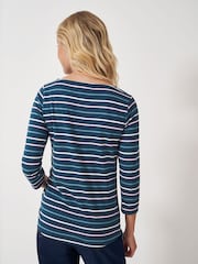 Crew Clothing Company Dark Blue 100% Cotton Essential Breton Stripe Top - Image 2 of 5