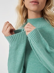Crew Clothing Green Harmony Saddle Shoulder Jumper - Image 4 of 5