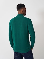 Crew Clothing Green 100% Cotton Classic Half Zip Knit Sweater - Image 2 of 5