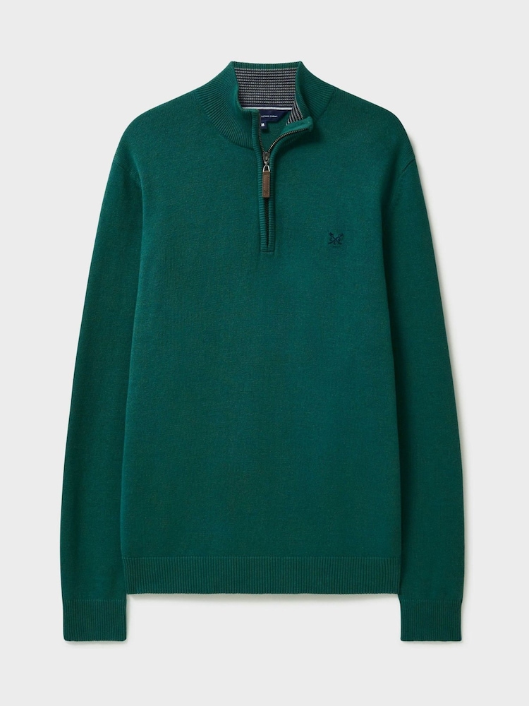 أخضر - سترة كلاسيكية محبوكة بنصف سحاب قطن 100% من Crew Clothing - صورة 5 من 5 أخضر - سترة كلاسيكية محبوكة بنصف سحاب قطن 100% من Crew Clothing - صورة 5 من 5