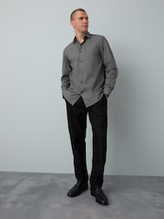 Forest Green Geometric Regular Fit Single Cuff Geo Smart Shirt - Image 4 of 8