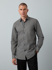 Forest Green Geometric Regular Fit Single Cuff Geo Smart Shirt - Image 5 of 8