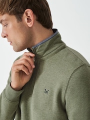 綠色 - Crew Clothing Classic Quarter Zip Sweatshirt - 圖片 4，共 5