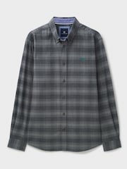 Crew Clothing Blue 100% Cotton Martin Cross Check Flannel Shirt - Image 5 of 5