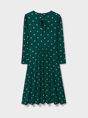 Crew Clothing Crew Clothing Company Green Rita Polka Dot Tie-Detail Dress - صورة 5 من 5