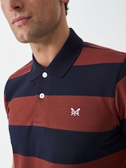Crew Clothing Red 100% Cotton Heritage Striped Polo Shirt - Image 4 of 5