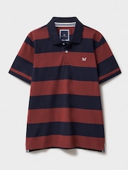 Crew Clothing Red 100% Cotton Heritage Striped Polo Shirt - Image 5 of 5