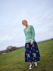 Crew Clothing Company Purple Dara Floral Midi Skirt - Image 1 of 6