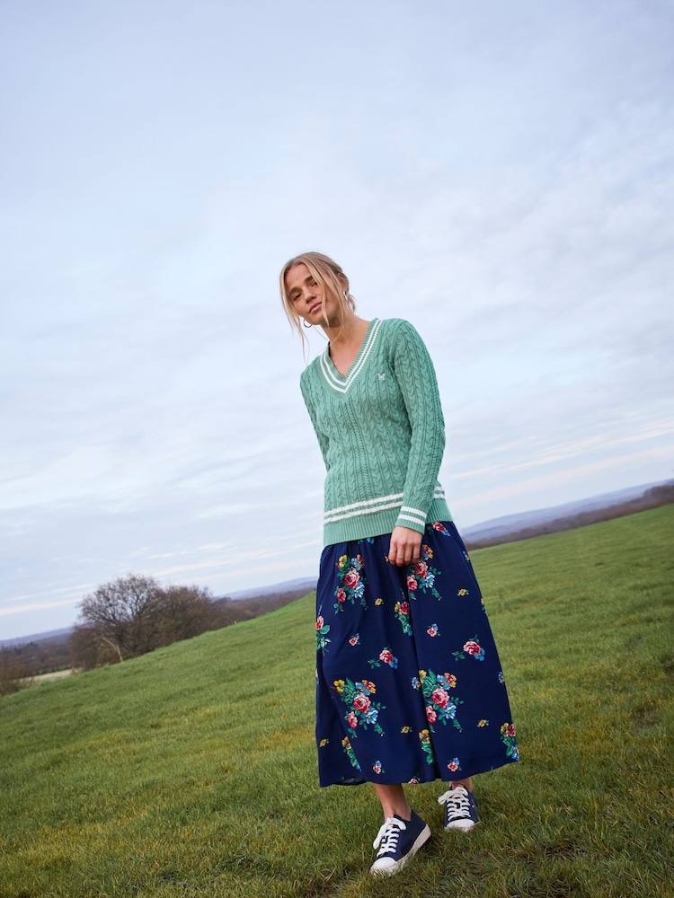 Crew Clothing Company Purple Dara Floral Midi Skirt - Image 1 of 6