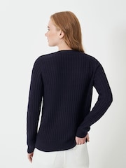 Crew Clothing Company Blue Tillie Textured Jumper - Image 2 of 5