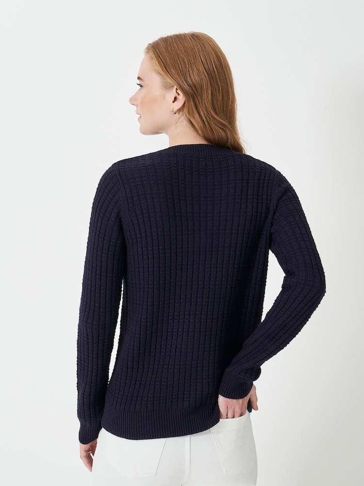 Crew Clothing Company Blue Tillie Textured Jumper - Image 2 of 5